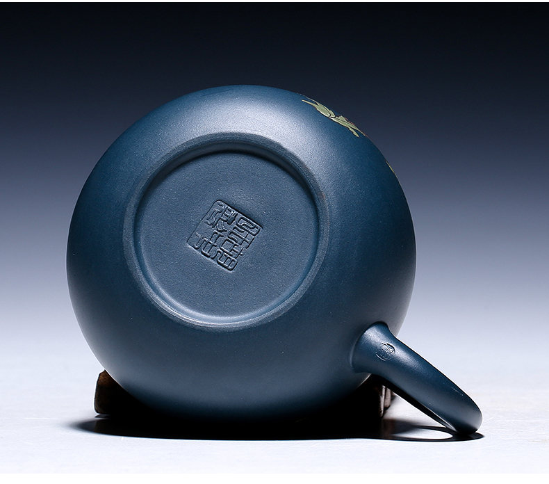 純手工紫砂壺，小巧琺瑯印花紫砂壺